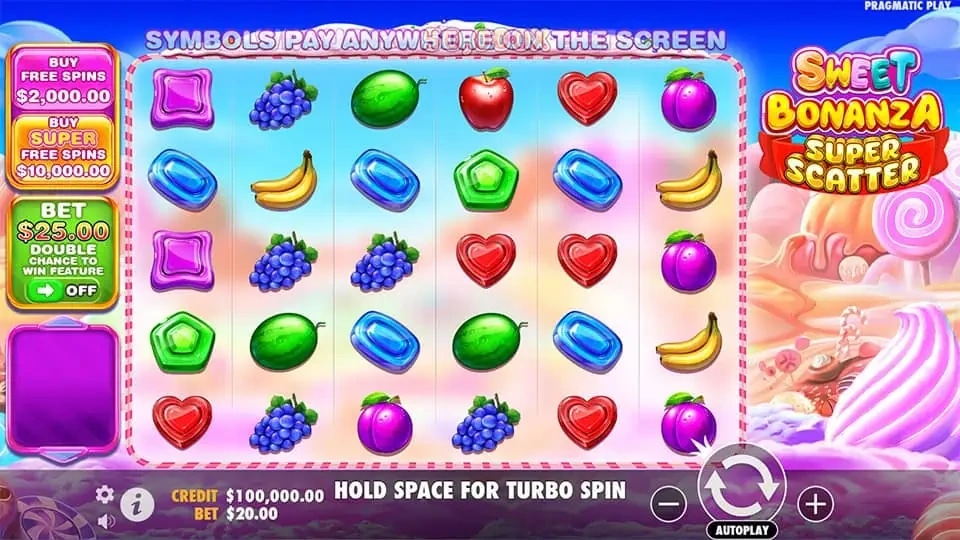 Sweet Bonanza Super Scatter running on mobile
